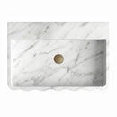 Carrara White Marble Fluted Rectangular Wall Mount Sink - 16"x28"x10" - Honed