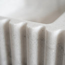 Carrara White Marble Fluted Wall-Mount Sink - 20"x12"x4" - Honed