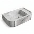 Carrara White Marble Fluted Wall-Mount Sink - 28"x16"x6" - Honed