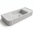 Carrara White Marble Fluted Wall-Mount Sink - 40"x16"x6" - Honed