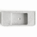 Carrara White Marble Fluted Wall-Mount Sink - 40"x16"x6" - Honed