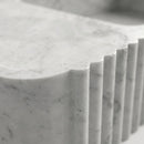 Carrara White Marble Fluted Wall-Mount Sink - 40"x16"x6" - Honed