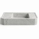 Carrara White Marble Fluted Wall-Mount Sink - 40"x16"x6" - Honed