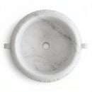 Carrara White Marble Ornate Round Vessel Sink - 17"x17"x6" - Honed