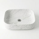 Carrara White Marble Rectangular Vessel Sink - 16"x32"x5" - Honed