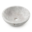 Carrara White Marble Round Vessel Sink - 16"x16"x6" - Honed