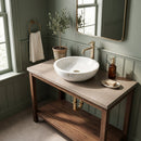 Carrara White Marble Round Vessel Sink - 16"x16"x6" - Honed