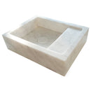 Carrara White Marble Wall-mount Bathroom Sink (W)14" (W)18" (H)5" angle view