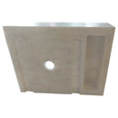 Carrara White Marble Wall-mount Bathroom Sink (W)14" (W)18" (H)5" back view showing the bracket space