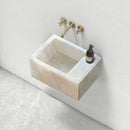 Carrara White Marble Wall-mount Bathroom Sink (W)14" (W)18" (H)5" bathroom view