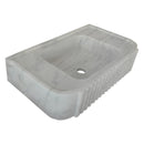 Carrara White Marble Wall-mount Bathroom Vanity Sink Fluted (W)16" (L)28" (H)6" angle view
