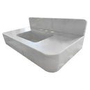 Carrara White Marble Wall-mount Bathroom Sink with Backsplash (W)18" (L)36" (H)6" profile view