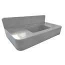 Carrara White Marble Wall-mount Bathroom Sink with Backsplash (W)18" (L)36" (H)6" angle view