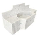 Carrara White Marble Wall-mount Bathroom Sink with 10" Backsplash (W)18" (L)48" (H)10" angle view