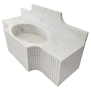 Carrara White Marble Wall-mount Bathroom Sink with 10" Backsplash (W)18" (L)48" (H)10" angle view