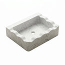 Carrara White Marble Wavy Edges Rectangular Wall Mount Sink - 16"x24"x6" - Honed