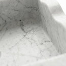 Carrara White Marble Wavy Edges Rectangular Wall Mount Sink - 16"x24"x6" - Honed
