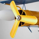 Cartoon aircraft ceiling fan blue & yellow light for bedroom