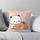 Cartoon animal printed pillowcase white & pink bedroom cushion cover