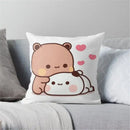 Cartoon animal printed pillowcase white & pink bedroom cushion cover