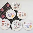 Cartoon animal white snack plate set dining room bone snack plate