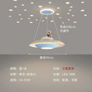 Cartoon astronaut chandelier ufo white & blue pendant light bedroom