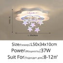 Cartoon bat led ceiling light white & silver star bedroom decor