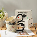 DecorBites™ Cartoon Big Ear Cup Ceramic Mug for Coffee, Milk, and Oatmeal