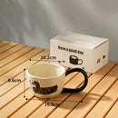 DecorBites™ Cartoon Big Ear Cup Ceramic Mug for Coffee, Milk, and Oatmeal