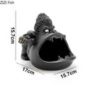 Cartoon black gorilla ceramic ashtray living room animal decor