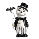 Cartoon black & white skeleton gentleman bat figurine living room decor