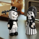 Cartoon black & white skeleton gentleman bat figurine living room decor