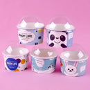 DecorBites™ Cartoon Paper Cups 50PCS 100ml Small Round Disposable Dessert Ice Cream Bowl
