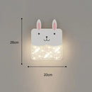 Cartoon blue & white whale wall lamp bedroom led art