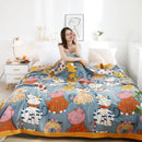 DecorBites™ Cartoon Boho Bedspread - 100% Soft Cotton Double-Sided Woven Blanket