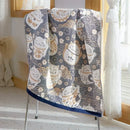Cartoon cat and dog cotton gauze bath towel for bathroom