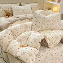 Cartoon cat floral pink cotton duvet set bedroom bedding