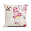 Cartoon cat linen pillowcase red teacup design living room cushion