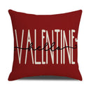Cartoon cat linen pillowcase red teacup design living room cushion