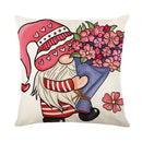 Cartoon cat linen pillowcase red teacup design living room cushion