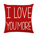 Cartoon cat linen pillowcase red teacup design living room cushion