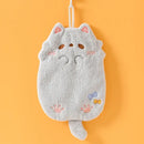 DecorBites™ Cartoon Cat Kitchen Cleaning Towel: Absorbent Microfiber with Hanging Loop