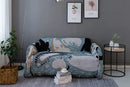 Cartoon cat throw blanket teal & blue bedroom sofa cover