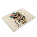 Cartoon cute owl animal dining table placemats set of 6 kitchen mats
