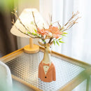 Cartoon deer vase beige & orange resin handicraft living room decor