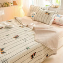 Cartoon dinosaur green quilted bed cover set bedroom cotton mat