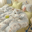 Cartoon dog and cupcake cream cotton fitted sheet set bedroom bedding