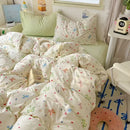 Cartoon dog and cupcake cream cotton fitted sheet set bedroom bedding