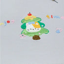 Cartoon embroidered fitted sheet light gray bedroom mattress pad
