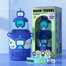 Cartoon green & purple frog stainless steel thermal water bottle kitchen